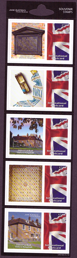 (image for) UK0186 Jane Austen's House Museum Universal Mail Stamps Dated: 01/18